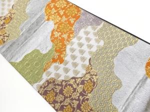 道長取に花唐草・蜀江花菱模様織出し袋帯